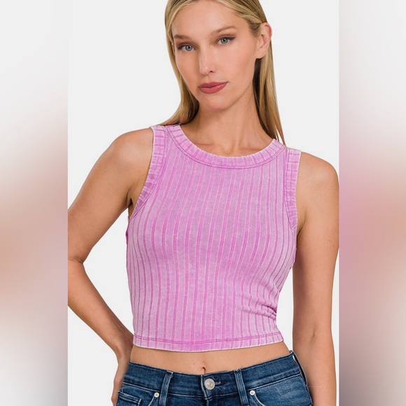Zenana Ribbed Round Neck Tank main image 0